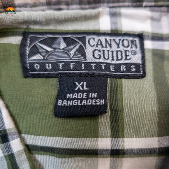 Canyon Guide Outfitters Button-Up Shirt Green Long Sleeve Collared Women's XL - Picture 8 of 10